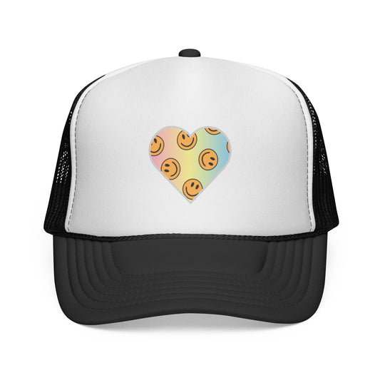 Light Smiley Heart Trucker Cap