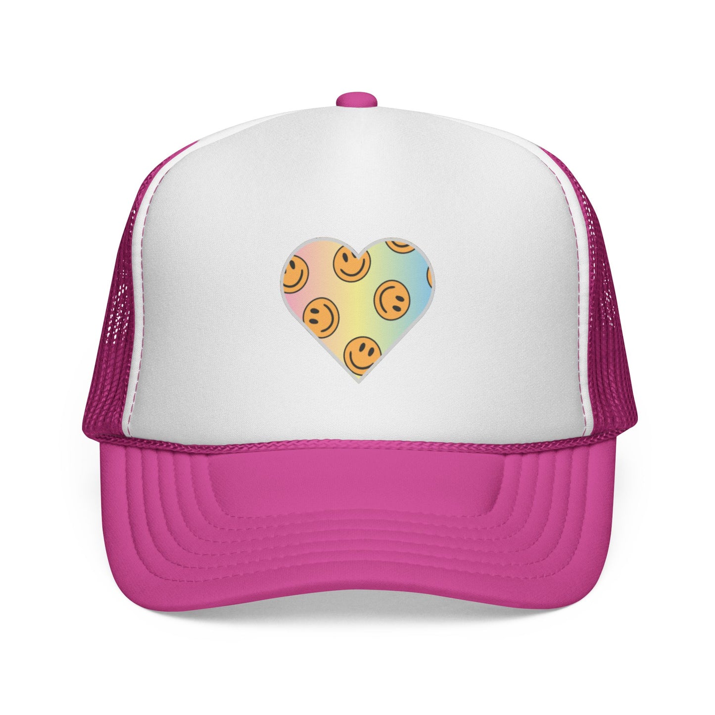 Light Smiley Heart Trucker Cap