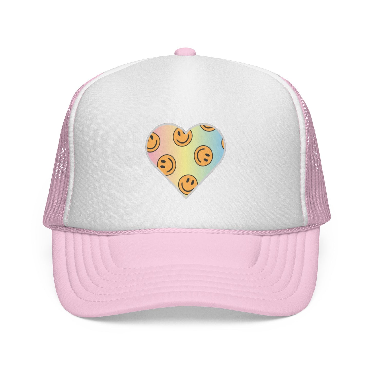 Light Smiley Heart Trucker Cap