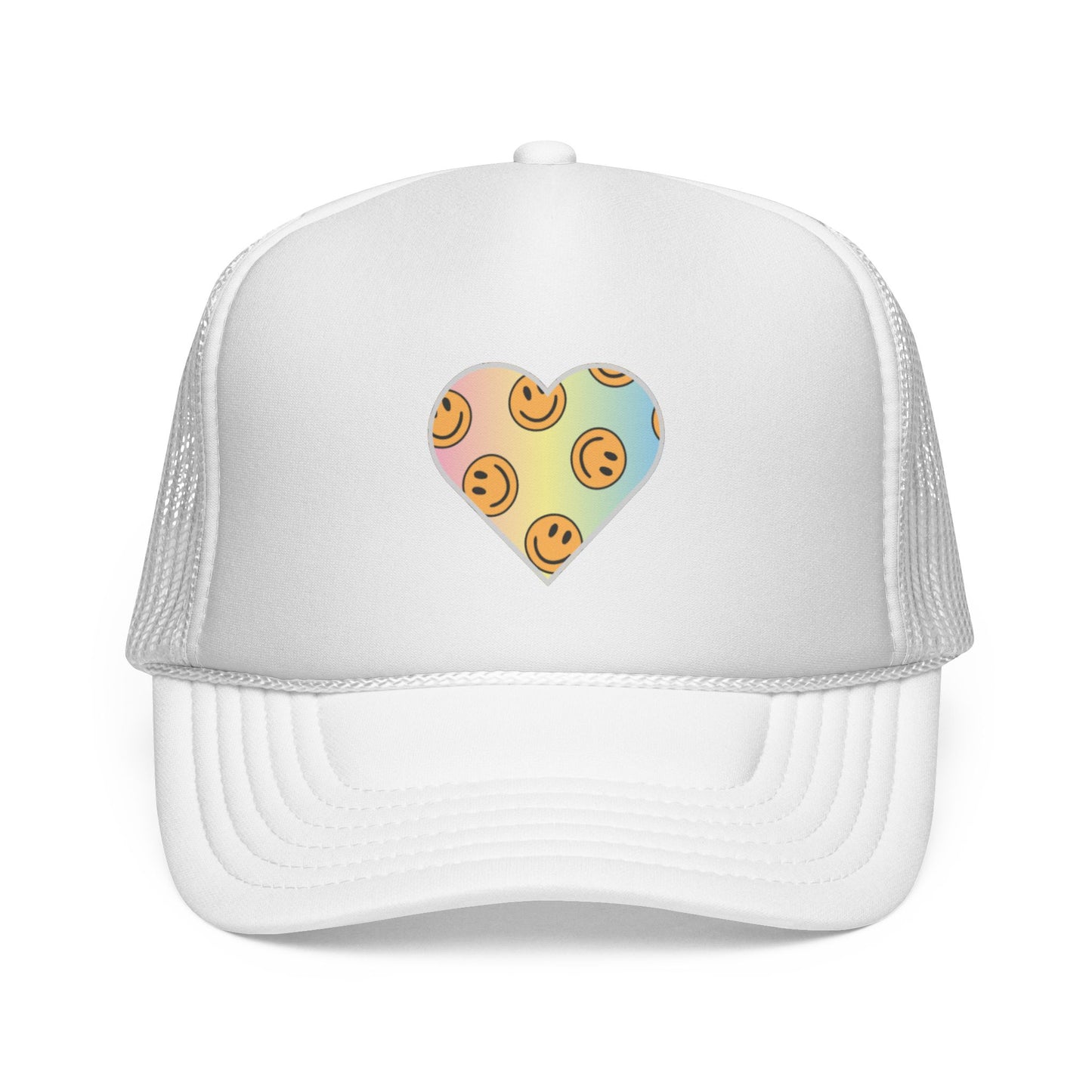 Light Smiley Heart Trucker Cap