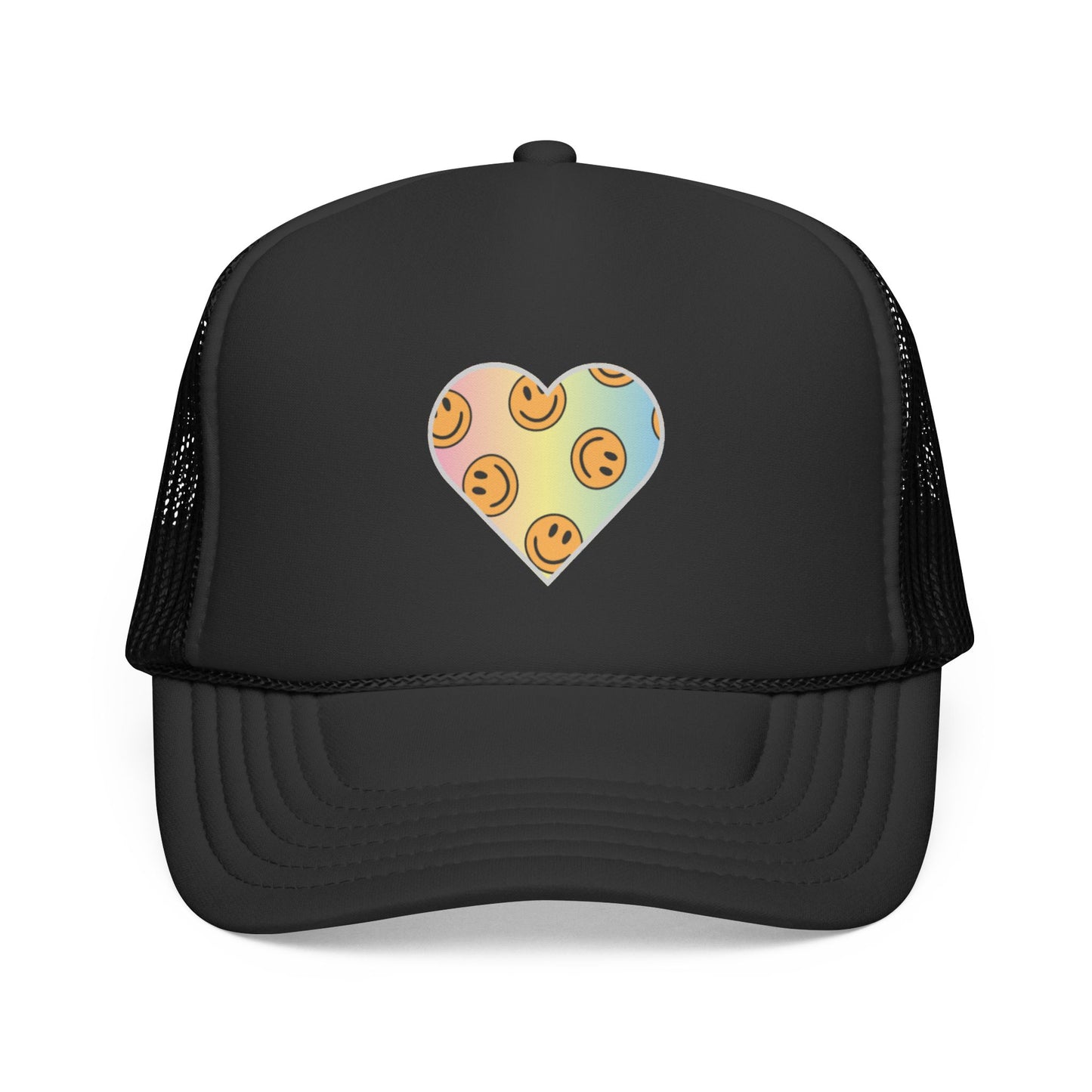 Light Smiley Heart Trucker Cap